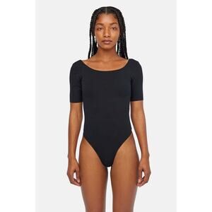 NEW! Lacausa Dawn Bodysuit Size XS Tar Scoop Back Thong Soft Spandex H9-9